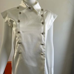 Chanel Military Style Silk Blouse Shirt